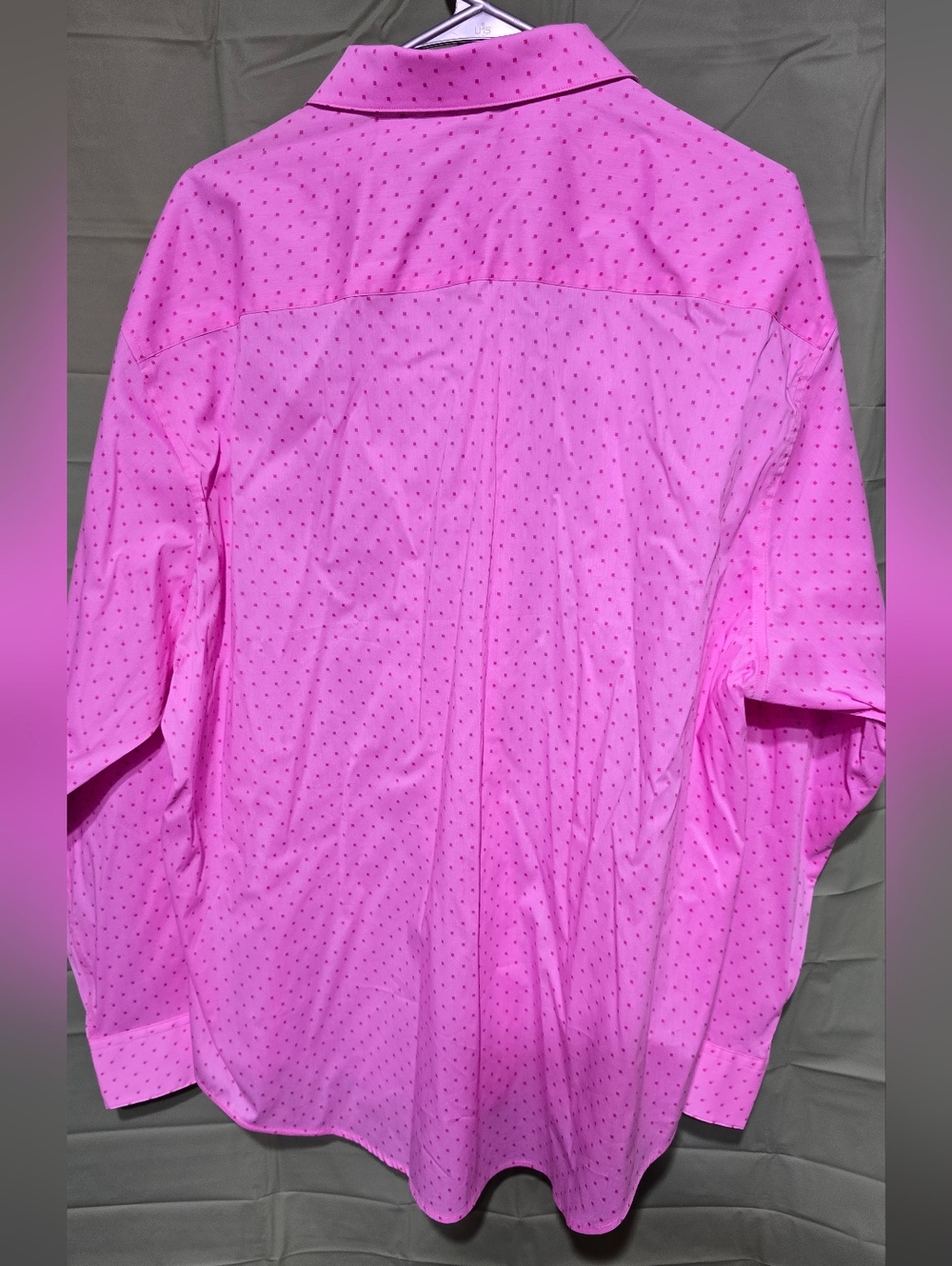 Alfani Men's Hot Pink Microdot Dress Shirt - Picture 2 of 5